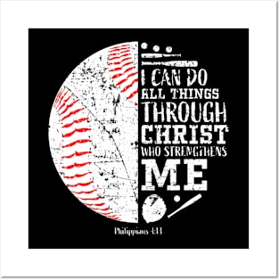 Christian Baseball I Can Do All Things Religious Verses Posters and Art